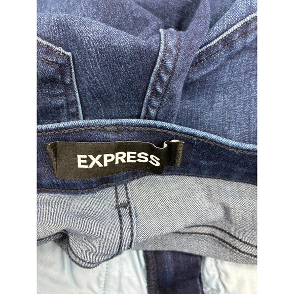 Express Women’s Size 2 High Rise Ankle Skinny Jeans Dark Wash Side Stripe Denim - Picture 4 of 7